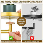 Rotating Window Plant Shelves with Adjustable Knobs, 4 Tiers Metal Wall Shelf for Plants Indoor, Sturdy Hanging Plant Holder, Window Wall Decor & Gardening Gifts (Golden)