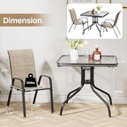 TLSUNNY Patio Dining Set 5 Pieces, All Weather Outdoor Furniture W/30"X 30" Table and 4 Stackable Textilene Chairs, Metal Table and Chairs for Lawn, Garden, Poolside, Backyard (Umbrella not Included)