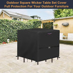 Outdoor Dining Table Cover, Waterproof Outdoor Patio Table Cover Patio Bar Set - Image 6
