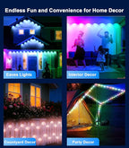 300FT Permanent Outdoor Lights for House, Smart Color Change Eaves LED Lights House Decor for Holiday, Christmas, Halloween, IP67 Waterproof Outside Lighting with APP Remote Control for Daily, Pool