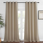 NICETOWN Blackout Room Darkening Window Curtain - Thermal Insulated Solid Grommet Blackout Patio Door Curtain/Drape for Living Room (Taupe, 1 Panel, 52 by 95-inch)