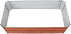 Sunnydaze 11.75" H Raised Metal Garden Bed - Galvanized Raised Garden Bed Outdoor for Vegetables and Flowers - Woodgrain - 4' x 2' Rectangle
