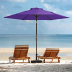 JEAREY 7.5FT Patio Umbrella Market Table Umbrella with 6 Sturdy Ribs, Push Button Tilt/Crank Outdoor Umbrella for Garden, Deck, Backyard, Pool and Beach,Dark Purple