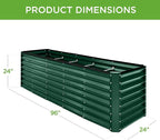 Best Choice Products 8x2x2ft Raised Outdoor Metal Garden Bed, Deep Root Box Planter for Vegetables, Flowers, Herbs, 240 Gallon Capacity, 100% Non Toxic Materials - Dark Green