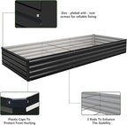 10×3×1FT(2PCS) Galvanized Raised Garden Bed Kit, Metal Planter Boxes,Large Outdoor Planters Garden for Planting Vegetables,Flowers,Herbs -Black