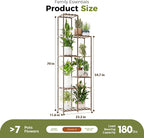 Bamworld Tall Plant Stand Indoor Corner Outdoor Plant Shelf Wood Plant Holder for Multiple Plants Flower Stands Plants Rack Living Room Garden Patio Lawn Window, Brown