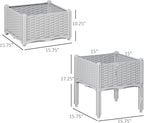 Outsunny 2 Piece Raised Garden Bed with Legs, Planter Box Raised Bed to Grow Flowers, Herbs & Vegetables, Gray