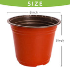 Plant Nursery Pot/Pots 200 Pcs 6" Plastic Plants Pots Flower Pots Seed Starting Pots for Plants Indoor Outdoor Seeding pots (with 200 Plant Labels)