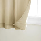 TOWN & COUNTRY BASICS Cabana Solid Heavyweight Indoor Outdoor Curtains, Light Filtering Opacity with Grommet Top, Water Repellent, 54"x96", Natural (Pack of 12)