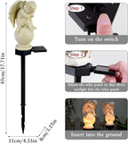Solar Garden Angel Lights, Waterproof Outdoor Garden Angels Statue Decorations Angels Solar Lights for Cemetery Gravesite Grave Outside Yard Patio Lawn Porch (Sleeping Angel)