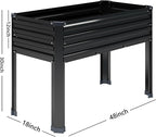 2PCS Galvanized Raised Garden Bed with Legs,2PCS 48×18×30in Elevated Planter Box for Backyard,Garden, Patio, Balcony, 300lb Capacity,Planters for Outdoor Plants,Black