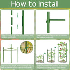 Halatool 8 Pack Tomato Cages for Garden,Up to 48in(4FT) Adjustable Tomato Cage,Garden Stakes Tomato Trellis for Pots,Tomato Plant Support for Raised Garden Bed&Climbing Vegetables Flowers(Green)