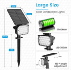 VOLISUN Solar Spotlight Outdoor, IP67 Waterproof Solar Landscape Spot Lights，Uplights for Yard Garden Pathway - 2 Pack (Cool White) 27 LED 3 Lighting Modes
