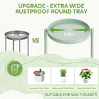 iDavosic.ly 7 Tier Large Plant Stand Indoor, 10 Inch Wide Tall Corner Metal Plant Stands Outdoor for Multiple Plants, Folding Tiered Flower Display Holder Rack Shelf, Light Green