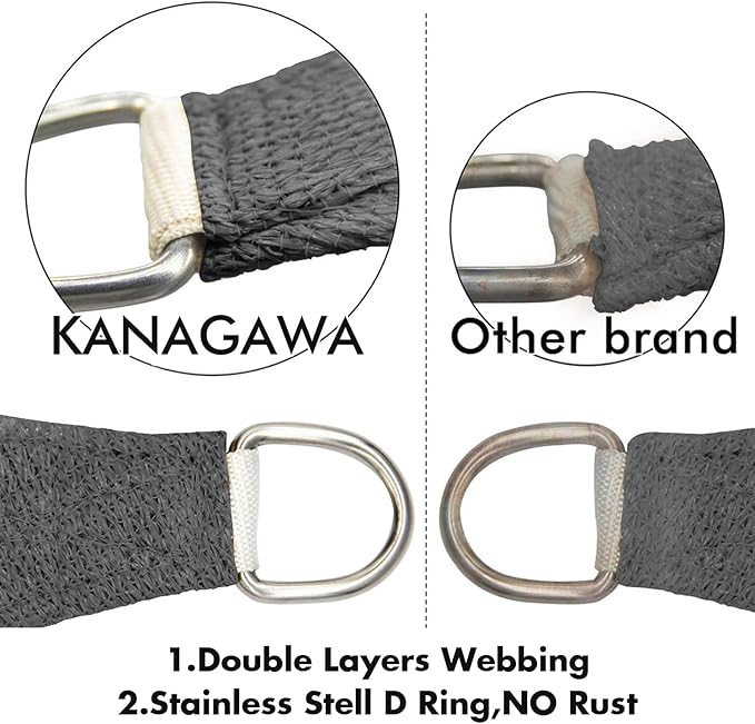 KANAGAWA 6'X18' Dark Gray Custom Size Sun Shade Sail Rectangle UV Block Canopy Cover for Patio Backyard Lawn Garden Outdoor (Customized Available)