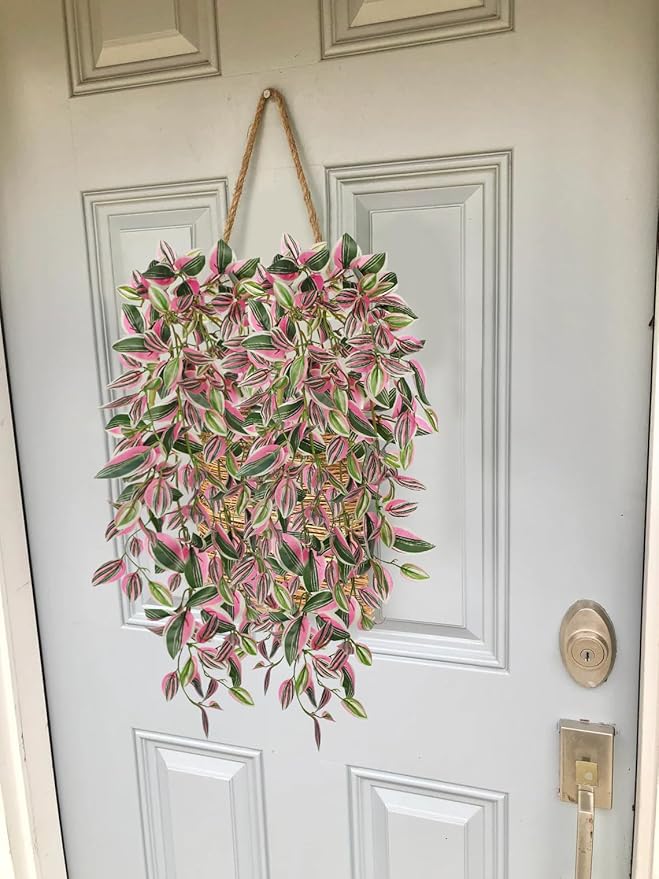Artificial Hanging Plants Wandering Jew 22 Inch 5 Pack PVC