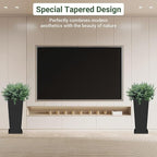 Tall Outdoor Planters Set of 2, 24 inch Tall Planters for Outdoor and Indoor, Metal Tapered Pots with Drainage Holes & Insert Shelves & Trays for Porch, Garden, Patio, Yard