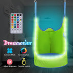 Hammock Chair for Kids, Green Pod Swing with LED Lights, 900D Oxford Cloth