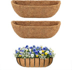 2 Pcs 36 Inch Trough Coco Liner for Window Box, 100% Natural Half Moon Coconut Coir Planter, Replaceable Coconut Fiber Liner for Window Boxes & Fence Flower Baskets (2, 36 inch)