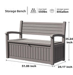DRATO 75 Gallon Storage Bench Deck Box Outdoor Indoor,Lockable Durable All-Weather Seating with Hidden Storage,Deck Storage for Garden, Pool, Patio