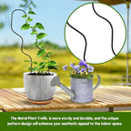 13.4 Inch Indoor Plant Trellis for Climbing Plants,Metal Trellis,Small Garden Trellis for Potted Plants,Plant Stakes for Indoor Plants Accessories Hoya,Flower,Plant Support (Black)