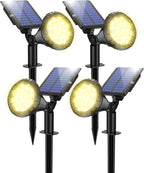 Solar Spot Lights for Outside, 21 LED Outdoor Solar Lights for Yard, 4 Pack Solar Spotlights Waterproof Auto On/Off for Landscape, Wall, Garden, Pool, Tree, Pathway and Driveway(Warm White)