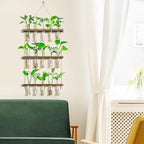 Terrarium Hanging Propagation Station, 3-Tier Wood Frame, 15 Glass Tubes