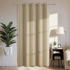 Joydeco Blackout Patio Sliding Door Curtains 96 Inches Long, Grommet Privacy Room Divider Curtains, Extra Wide Thermal Blackout Drapes for Bedroom Living Room (Light Beige, 70Wx96L, 1 Panel)