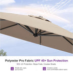 PURPLE LEAF 10 Feet Patio Umbrella Outdoor Cantilever Square Umbrella Aluminum Offset Umbrella with 360-degree Rotation for Garden Deck Pool Patio Taupe