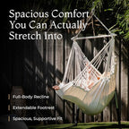 Indoor Hanging Chair for Bedroom, Patio, Porch or Room - Hammock Swing Chair - Outdoor & Indoor Swing for Adults - Quick & Easy Setup with Hardware Kit – Spacious Full Body Support – Holds 440 Lbs