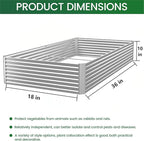 3 Pack Raised Beds for Gardening, Corrugated Galvanized Steel Raised Garden Bed, Outdoor Metal Above Ground Garden Bed for Vegetables and Flowers-36x18Inch(Rectangular)