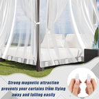 18pcs Outdoor Curtain Weights, Plastic Wrapped Magnetic Drapery Weights, Waterproof Heavy Duty Curtain Magnets Flag Weights for Heavy Wind, Shower Outside Curtain, Tablecloth (White)