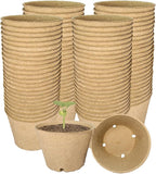 100 Pack 4 Inch Peat Pots, Biodegradable Seed Starter Pots with Drainage Holes for Indoor/Outdoor Gardening, Eco-Friendly Garden Germination Nursery Pots. (100, 4 Inch)