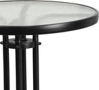 Flash Furniture Bellamy 23.75" Round Indoor/Outdoor Tempered Glass Metal Frame Side Table