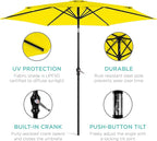 Best Choice Products 10ft Outdoor Table Compatible Steel Polyester Market Patio Umbrella w/Crank and Easy Push Button Tilt