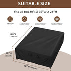 iBirdie Outdoor Patio Furniture Set Covers 140 x 76 inch fit 6 x 11 ft - Image 2