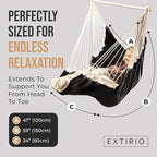 Hanging Hammock Chair Swing – Hanging Chair Outdoor & Indoor - Hammock Swing Chair – Quick & Easy Setup with Hardware Kit – Durable & Spacious Full Body Support with 2 Plush Cushions – Holds 440 Lbs