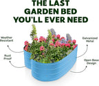 Plant & Plot Galvanized Raised Garden Beds Outdoor // Planter Raised Beds for Gardening, Vegetables, Flowers // Large Metal Garden Box (Teal) // Tool-Free Assembly
