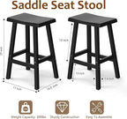 Bar Stools 29'' Outdoor Set of 4, Waterproof Modern Durable Resin Saddle Seat,Counter Stool Sturdy Modern Stylish, All-Weather Barstools for Patio, Balcony, or Kitchen Counter