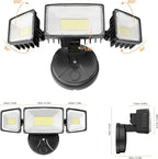 Onforu 100W 11000LM Flood Lights Outdoor, Brightness Security LED Flood Lights with 3 Adjustable Heads, Switch Controlled, IP65 Waterproof 6500K Outside Exterior Flood Light for Yard Garage Eave Patio