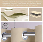 Waterproof Outdoor Curtain W84 x L120 - Grommet Top Sunlight Blocking Window Treatment Drapes Blackout Curtains for Home Bedroom Living Room Patio Porch Pergola Cabana (Beige, 2 Panels)