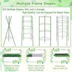 Riare 4 Pack 5.2 FT Tomato Cages for Garden- 63inches Heavy Duty Tomato Stakes and Supports, Adjustable Tall Tomato Plant Support Trellis for Pots, Raised Garden Bed, Climbing Vegetables Plants