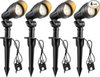 EDISHINE Low Voltage LED Landscape Lights with 35° Beam Angle, 3.2W 240LM 3000K Outdoor Landscape Lighting, CRI 80, Waterproof SpotLights for Trees, House, Yard, Garden, ETL Listed, 4 Pack