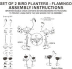 Metal Flamingo Planter with Basket -Garden Bird Planters for Outdoor Indoor Lawn,Yard,Porch,Patio, Garden Decorations（Set of 2）