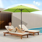 MEWAY 12ft Patio Umbrella Outdoor Table Umbrellas with Crank, Market Umbrella 8 Sturdy Ribs for Deck, Garden, Pool and Backyard, Apple Green