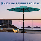 Garvee 10FT Patio Umbrella - Outdoor Table Umbrella with Smooth Crank Lift, Push Button Tilt and 8 Sturdy Ribs - Market Umbrella UV Protection Waterproof for Pool, Deck, Yard, Garden (Sky Blue)