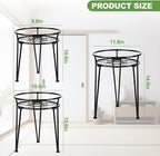 Metal Plant Stand, Plant Stand Indoor Outdoor, Metal Rustproof Flowers, Urban and Rustic Outdoor Plants Stands, Flower Pot Stand Suitable for Living Room, Balcony, Garden (3PCS,Black)
