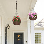 Hanging Baskets for Plants Outdoor, 12 Inch 3 Pack Hanging Planters for Outdoor Plants, Breathable Water-Draining, Hanging Pots for Plants Indoor with Chain Hanging Pot for Garden Porch Patio Balcony