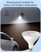 EDISHINE Flood Lights Outdoor, Dimmable PAR38 LED Outdoor Flood Light Bulbs, 120W Equivalent, IP65 Waterproof for Yard, Garage, Porch, 5000K Daylight White, 18W 1800LM, E26 Base, 6 Pack ETL Listed