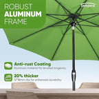 Tempera Patio Market Outdoor Table Umbrella with Auto Tilt and Crank, Large Sun Umbrella with Sturdy Pole & Fade Resistant Canopy, Easy to Set